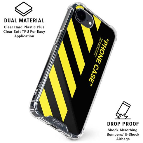 Black and Yellow Stripes iPhone 16e Clear Case