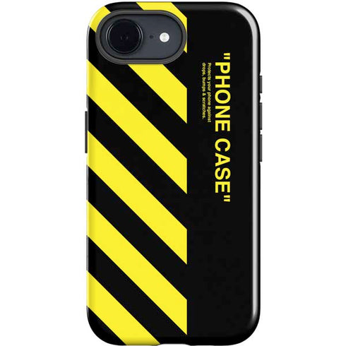 Black and Yellow Stripes iPhone 16e Impact Case