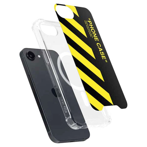 Black and Yellow Stripes iPhone 16e MagSafe Case
