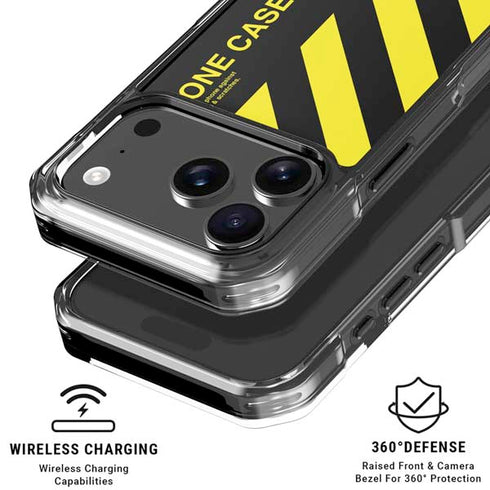 Black and Yellow Stripes iPhone 18 Pro Clear Case