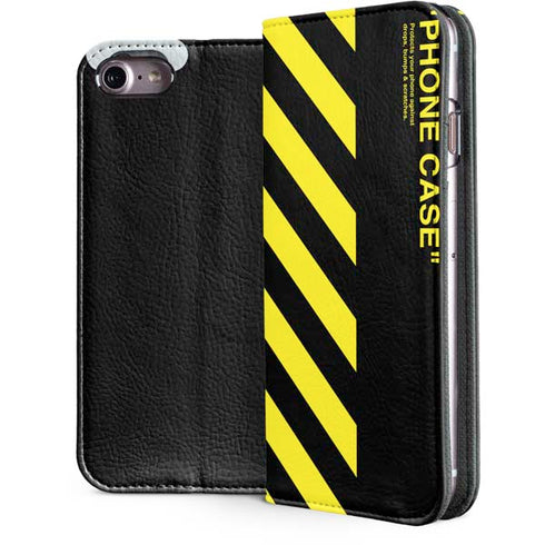 Black and Yellow Stripes iPhone 7 Folio Case