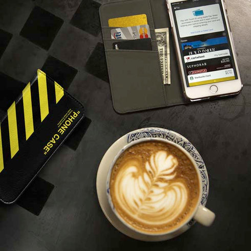 Black and Yellow Stripes iPhone 7 Folio Case