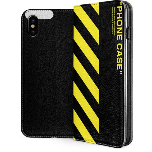 Black and Yellow Stripes iPhone 8 Folio Case