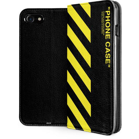 Black and Yellow Stripes iPhone SE (2nd & 3rd Gen) Folio Case