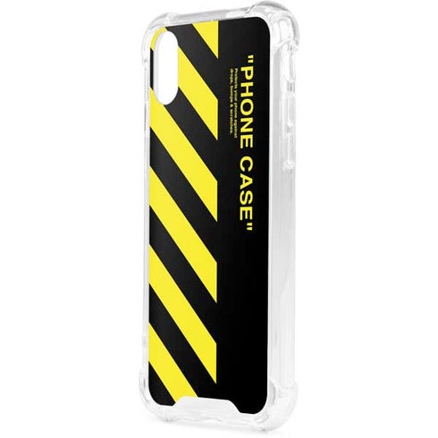 Black and Yellow Stripes iPhone XS Clear Case