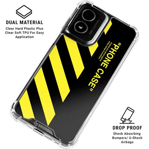 Black and Yellow Stripes Moto G Power 5G (2024) Clear Case