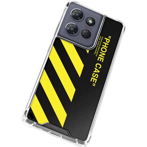 Black and Yellow Stripes Moto G Power 5G (2025) Clear Case