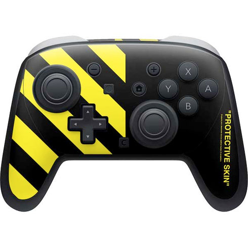 Black and Yellow Stripes Nintendo Switch 2 (2025) Pro Controller Skin