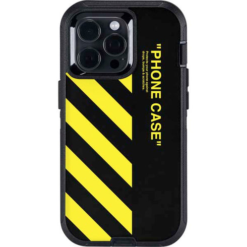 Black and Yellow Stripes Otterbox Defender iPhone Skin