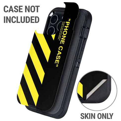 Black and Yellow Stripes Otterbox Defender iPhone Skin