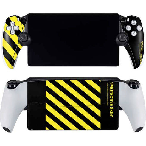 Black and Yellow Stripes PlayStation Portal Remote Player Skin