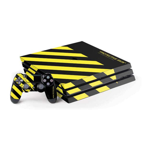 Black and Yellow Stripes PlayStation PS4 Skins