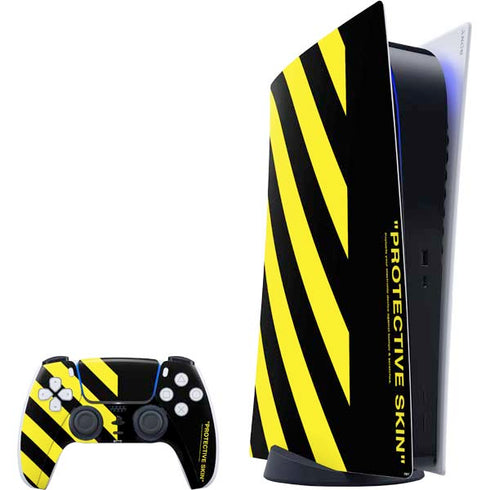 Black and Yellow Stripes PlayStation PS5 Skins