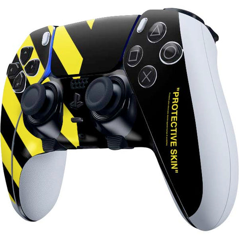 Black and Yellow Stripes PS5 DualSense Edge Pro Controller Skin