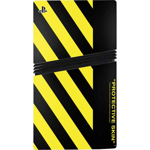 Black and Yellow Stripes PS5 Pro Bundle Skin