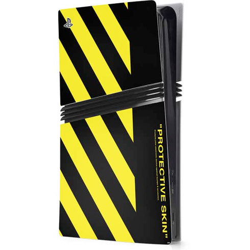 Black and Yellow Stripes PS5 Pro Console Skin