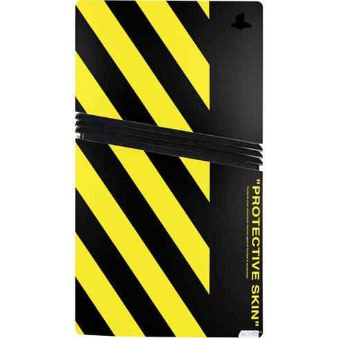 Black and Yellow Stripes PS5 Pro Console Skin