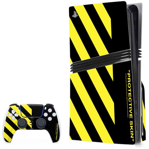 Black and Yellow Stripes PlayStation PS5 Skins