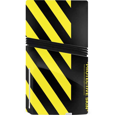 Black and Yellow Stripes PS5 Pro Disk Bundle Skin