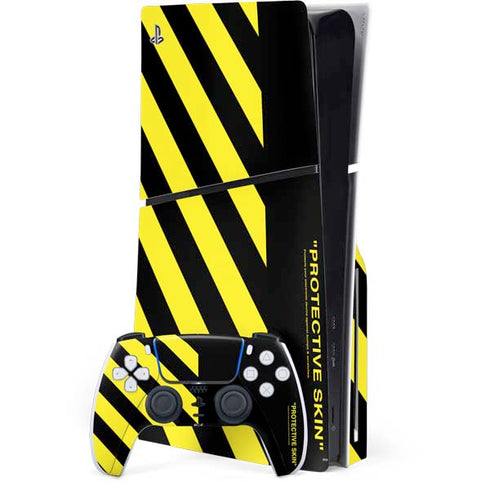 Black and Yellow Stripes PlayStation PS5 Skins