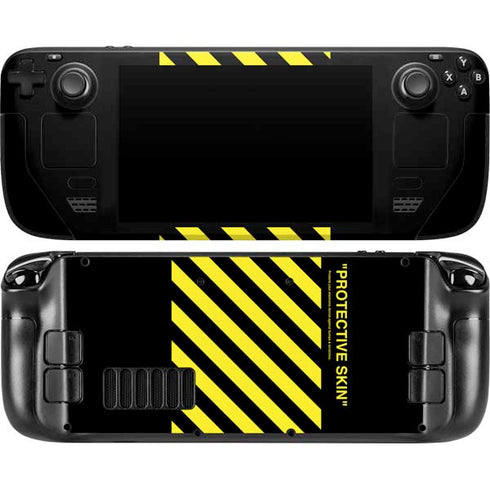 Black and Yellow Stripes Steam Deck Handheld Gaming Computer OLED Skin