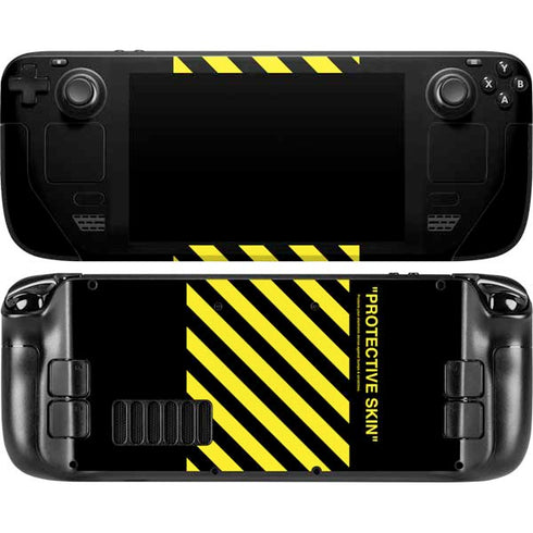 Black and Yellow Stripes Steam Deck Handheld Gaming Computer Skin
