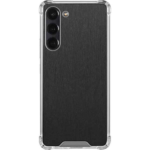 Black Brushed Steel Texture Galaxy S24 FE Clear Case