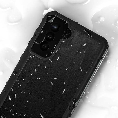 Black Brushed Steel Texture Galaxy S24 Plus Waterproof Case