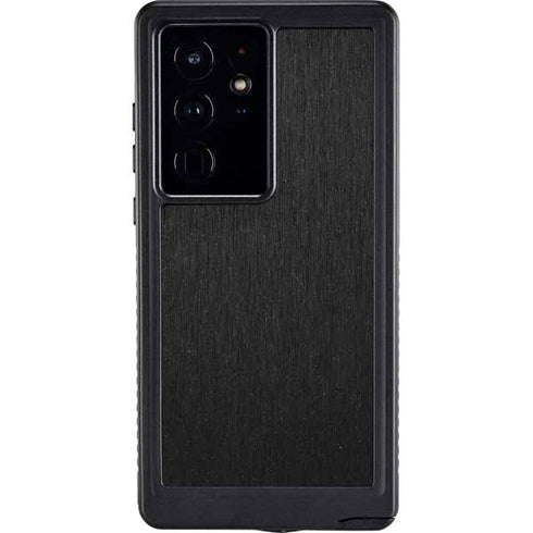 Black Brushed Steel Texture Galaxy S24 Ultra Waterproof Case