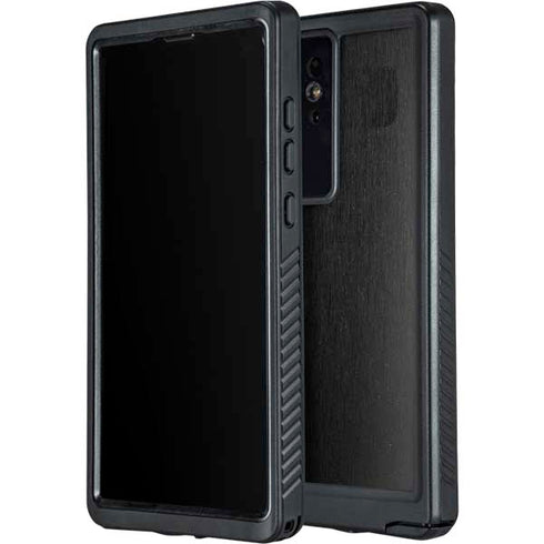 Black Brushed Steel Texture Galaxy S24 Ultra Waterproof Case