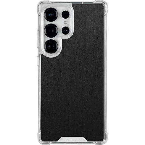 Black Brushed Steel Texture Galaxy S25 Ultra Clear Case