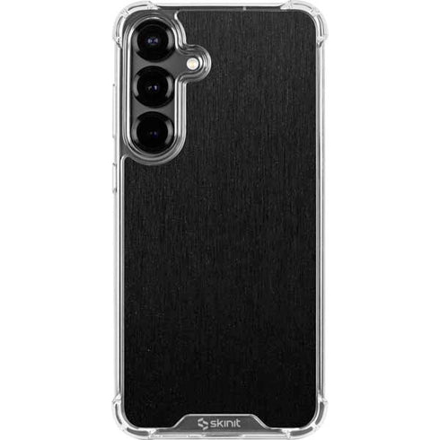 Black Brushed Steel Texture Galaxy S26 Clear Case
