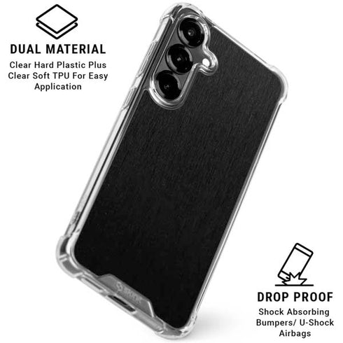 Black Brushed Steel Texture Galaxy S26 Clear Case