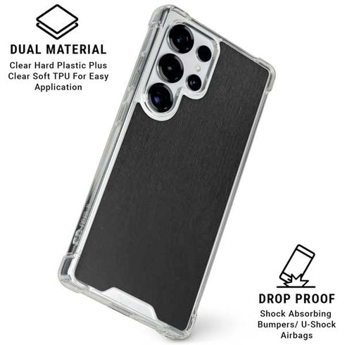 Black Brushed Steel Texture Galaxy S26 Ultra Clear Case