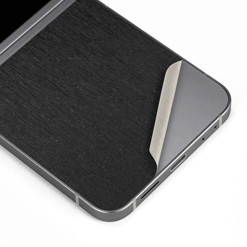 Black Brushed Steel Texture Galaxy Z Flip6 Skin