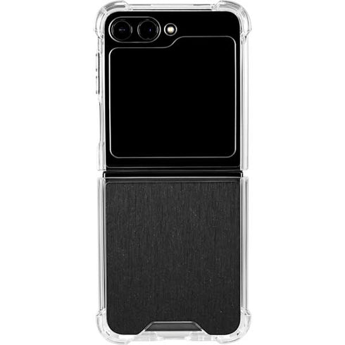 Black Brushed Steel Texture Galaxy Z Flip6 Clear Case