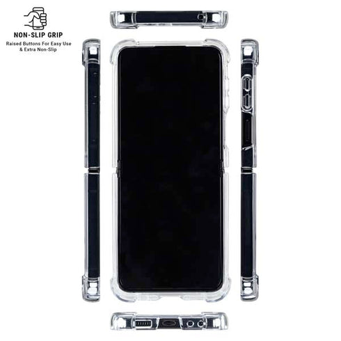 Black Brushed Steel Texture Galaxy Z Flip7 Clear Case