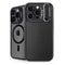 Black Brushed Steel Texture iPhone 14 Pro Kickstand Case