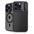 Black Brushed Steel Texture iPhone 14 Pro Kickstand Case