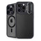 Black Brushed Steel Texture iPhone 14 Pro Max Kickstand Case
