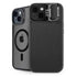 Black Brushed Steel Texture iPhone 15 Plus Kickstand Case