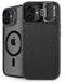 Black Brushed Steel Texture iPhone 16 Kickstand Case