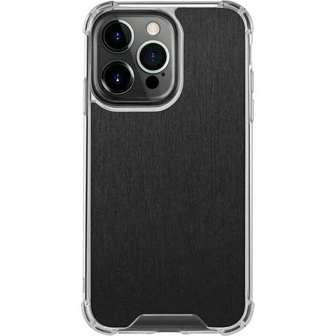 Black Brushed Steel Texture iPhone 16 Pro Clear Case