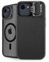 Black Brushed Steel Texture iPhone 16e Kickstand Case