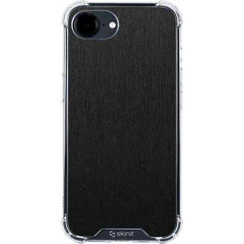 Black Brushed Steel Texture iPhone 16e Clear Case