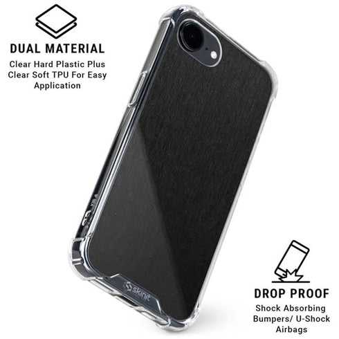 Black Brushed Steel Texture iPhone 16e Clear Case