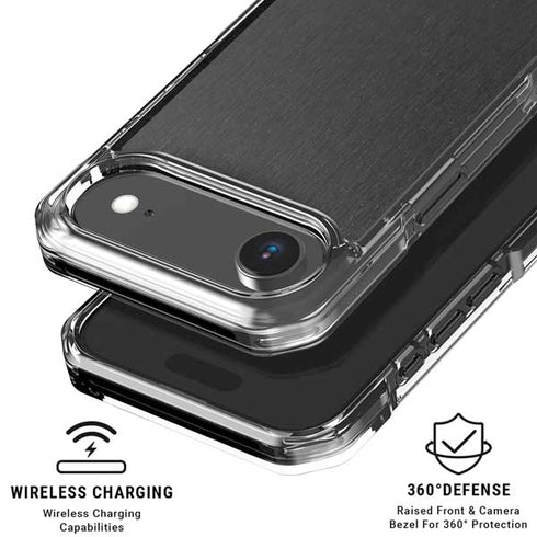 Black Brushed Steel Texture iPhone 17 Air Clear Case