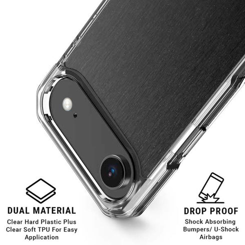 Black Brushed Steel Texture iPhone 17 Air Clear Case