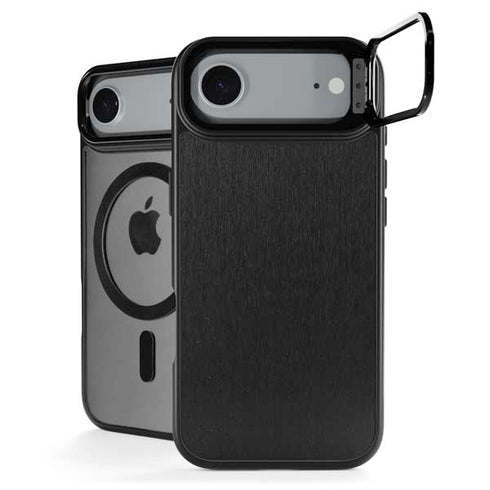 Black Brushed Steel Texture iPhone 17 Air Kickstand Case