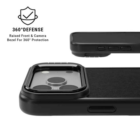 Black Brushed Steel Texture iPhone 17 Pro Kickstand Case